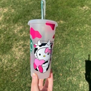 Hello kitty cow designed Starbucks reusable venti cold cup
